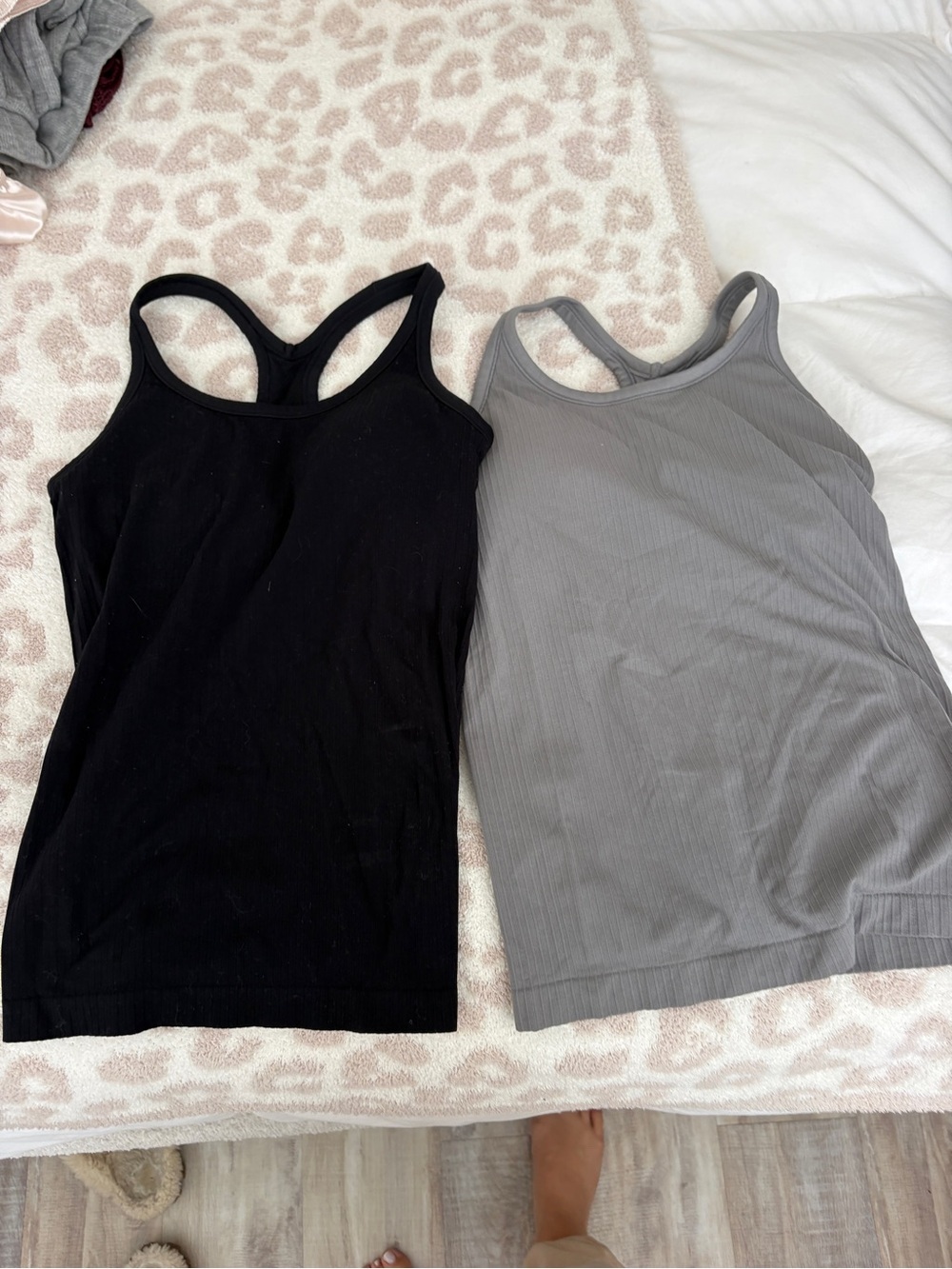 Women’s Ribbed Racerback Tank Top - Black & Gray
